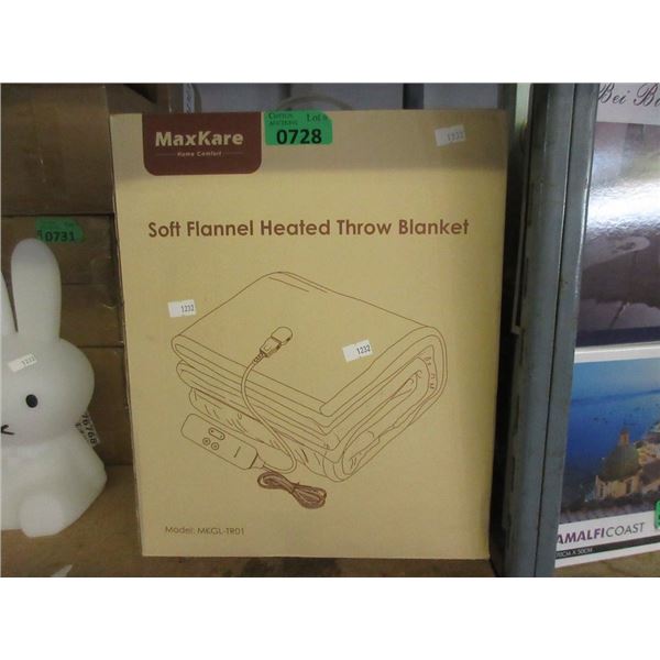 MaxKare Soft Flannel Heated Throw Blanket