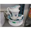 Image 1 : Retro 4 Piece Ceramic Basin and Jug Set