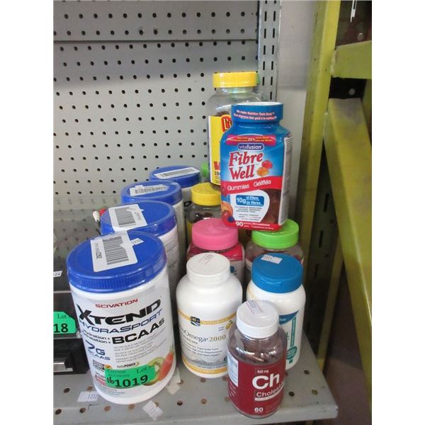 16 Assorted Vitamins, Supplements & Protein Powder