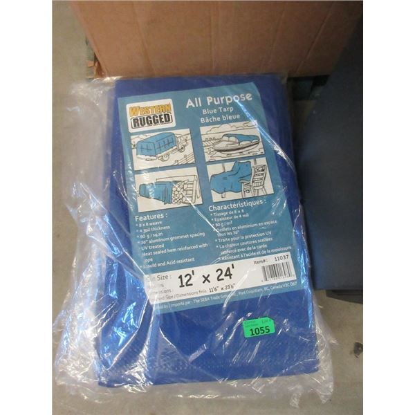 New 12' x 24' Blue All Purpose Tarp