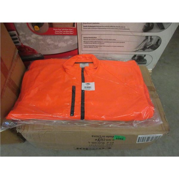 Case of 8 New Large Orange Soft Shell Jackets