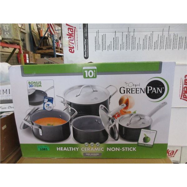 New 10 Piece Original Green Pan Cookware Set