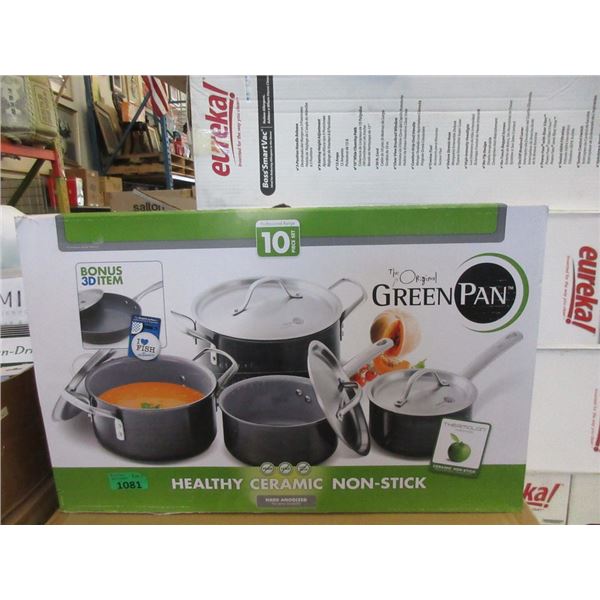 New 10 Piece Original Green Pan Cookware Set