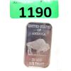 Image 1 : 1 Oz. .999 Fine Silver "Buffalo" Bullion Bar