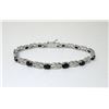 Image 1 : Blue Sapphire & Diamond Tennis Bracelet