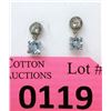 Image 1 : New Blue Topaz & Diamond Dangle Earrings