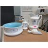 Image 1 : 4 Piece Jug & Basin Set with Vintage Style Logos