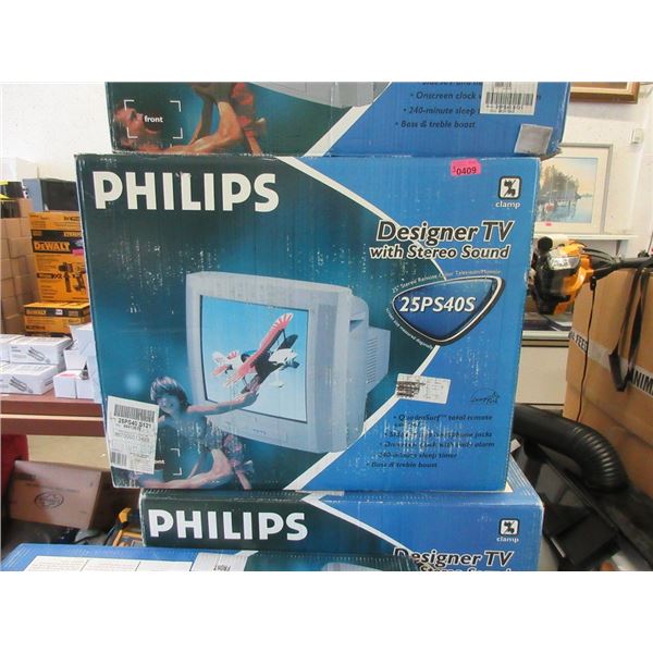 3 Philips Designer 25" TV with Stereo Sound