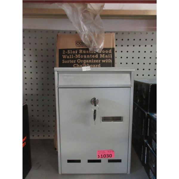 Lock Box & 2 Slot Mail Sorter with Chalk Board