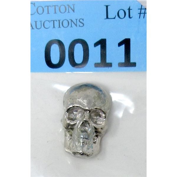 1 Oz .9999 Fine Bismuth Skull Bar