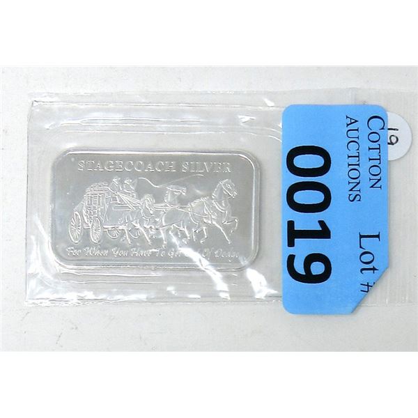 1 Oz .999 Fine Silver Divisible Stagecoach Bar