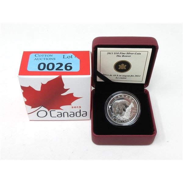 2013 Canada .9999 Silver "The Beaver" $10 Coin