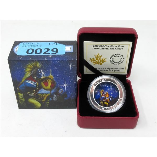 2015 Canada .9999 Silver $25 Colourized Coin