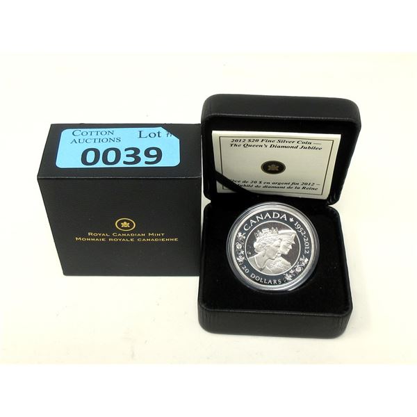 2012 Canada .9999 Silver $20 Coin