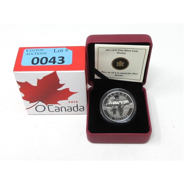 2013 Canada .9999 Silver $10 Coin "Hockey"