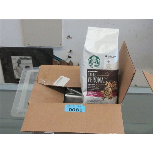 Case of Starbucks Whole Bean Dark Roast Coffee