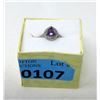 Image 2 : Sterling Silver Amethyst & Diamond Ring