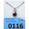 Image 1 : Sterling Silver Garnet & Diamond Pendant