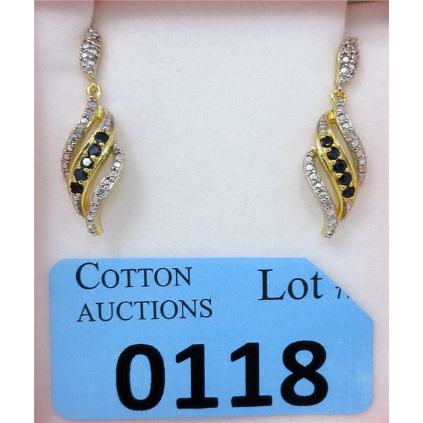 New Sapphire & Diamond Dangle Earrings
