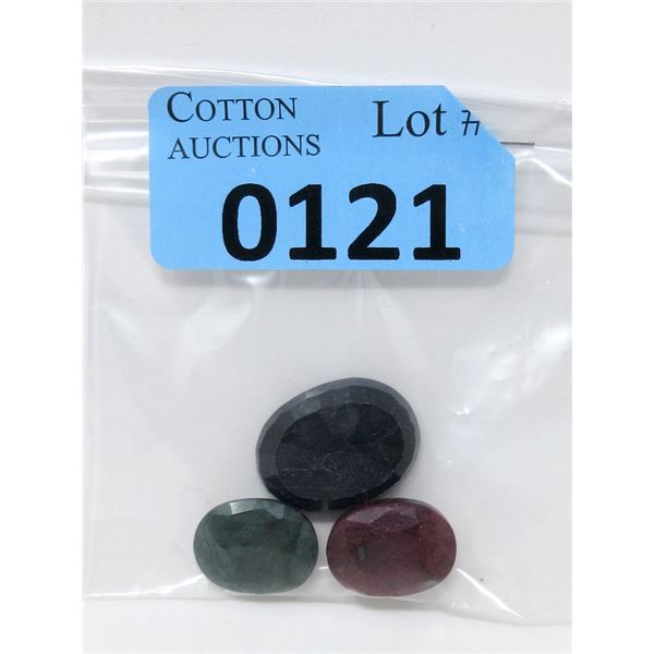 74 CTW Ruby, Emerald & Sapphire Gemstones
