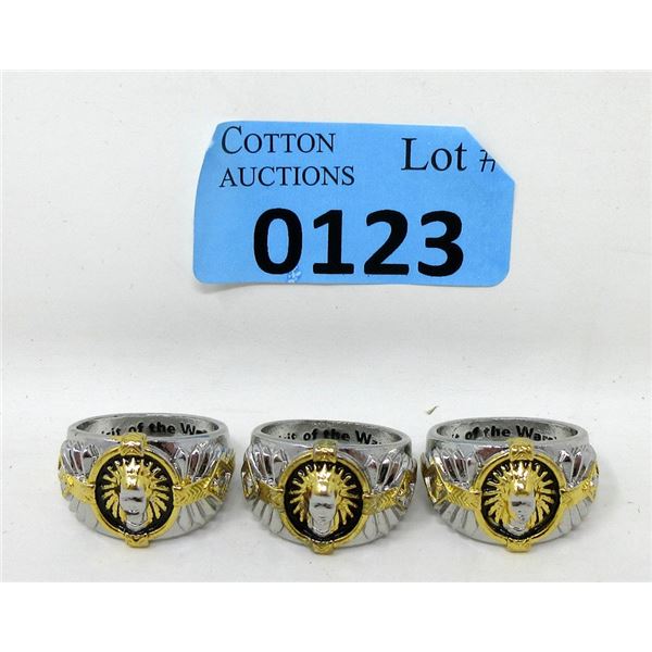 3 New "Spirit of the Warrior" 2 Tone Men's Rings