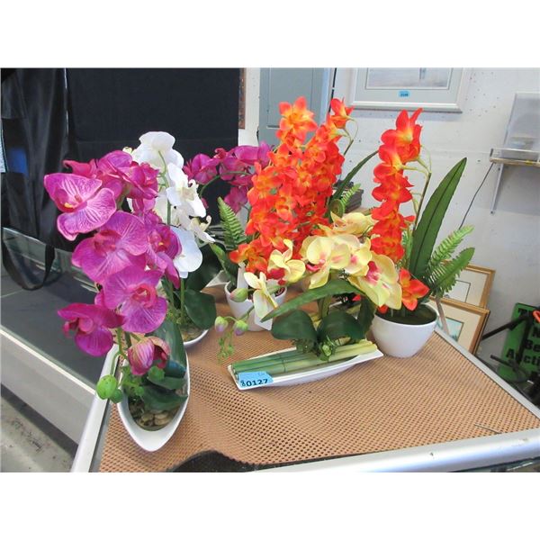 8 New Imitation Orchids in Low Vases