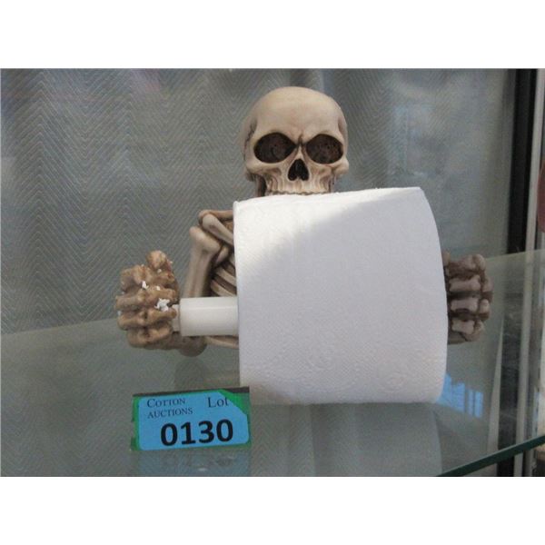Resin Skull Toilet Paper Holder