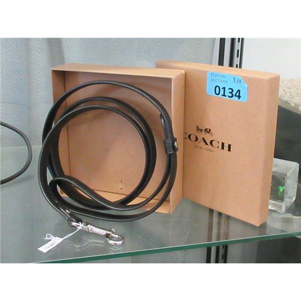 New Coach Black Dog Leash - Slim Design