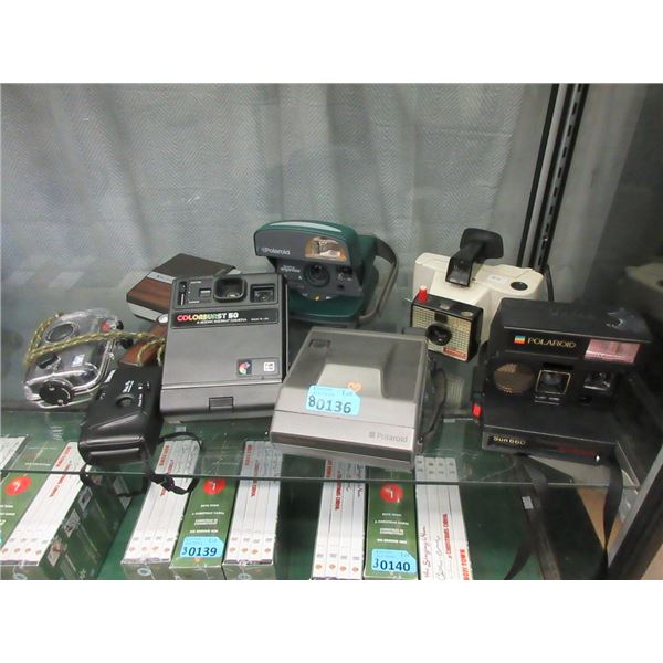 8 Vintage Polaroid and Other Cameras