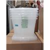 Image 1 : Case of 5 New 50 L Clear Storage Totes w/ Lids