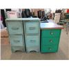 Image 1 : 3 Wood Night Stands Painted Blue