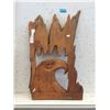 Image 1 : Carved Teak Root Eagle Wall Art - 15" x 24" tall