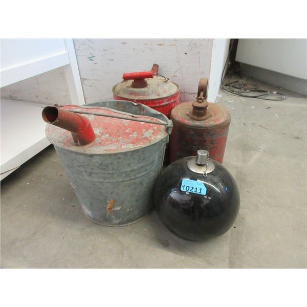 Vintage Oil Can, Gas Can, Spouted Pail & More