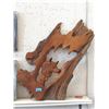 Image 1 : Carved Teak Root "Wolves" Wall Art