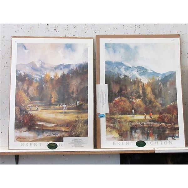 2 Unframed Brent Heighton Golf Theme Prints