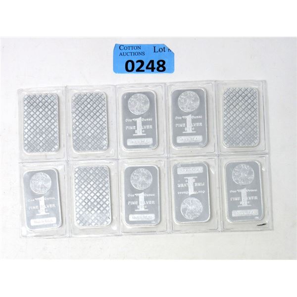 10 x 1 Oz. Walking Liberty .999 Silver Bars