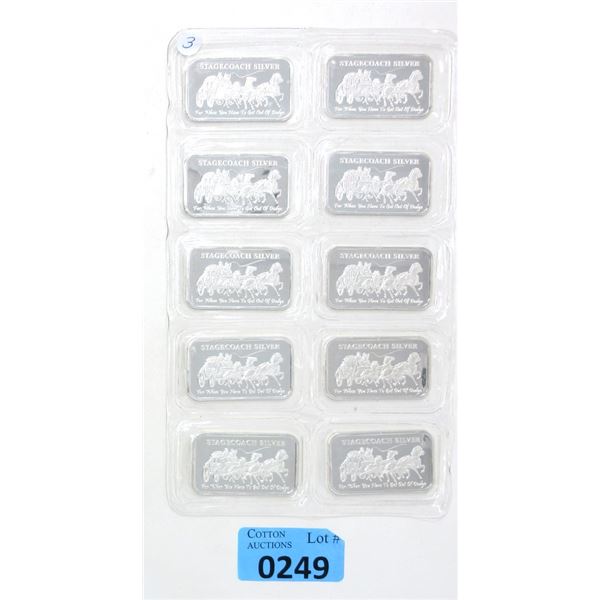 10 x 1 Oz. Stagecoach .999 Silver Bars