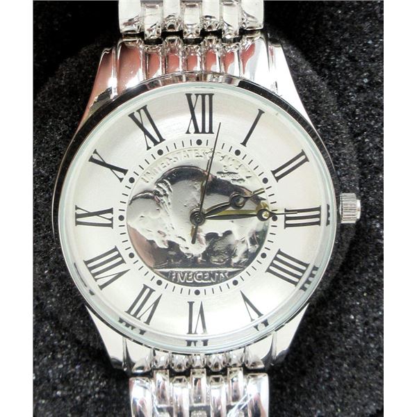 Mans New in Box August Steiner Coin Watch
