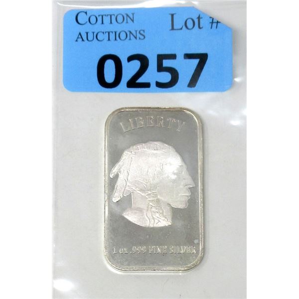 1 Oz. First Nations/Buffalo .9999 Silver Bar