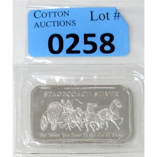 1 Oz Stagecoach .999 Silver Art Bar