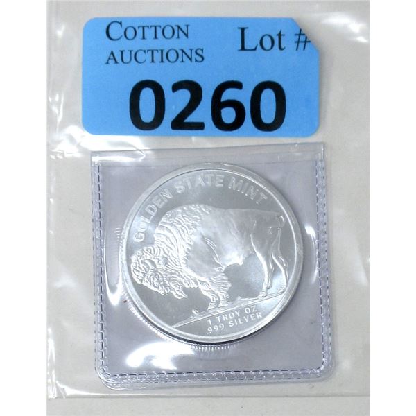 1 Oz. Golden State Mint .999 Silver Round