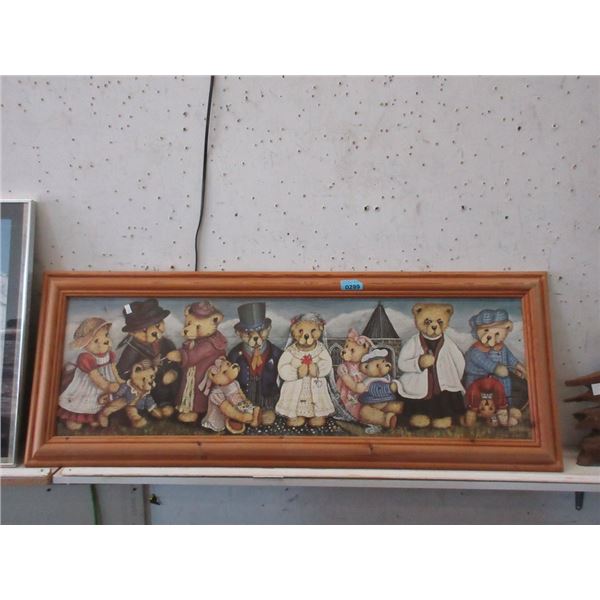 48" Long Painted Wood "Teddy Bear's Wedding"
