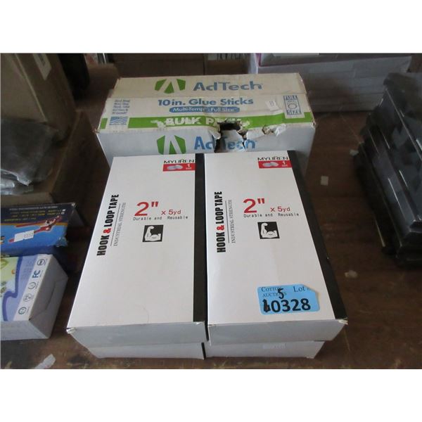 4 x 5' Hook & Loop Tape & Box of Glue Sticks