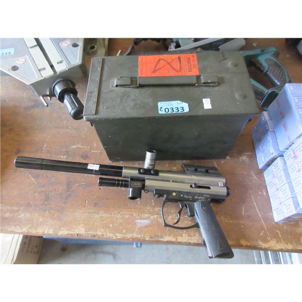 Paint Ball Gun and Ammo Box