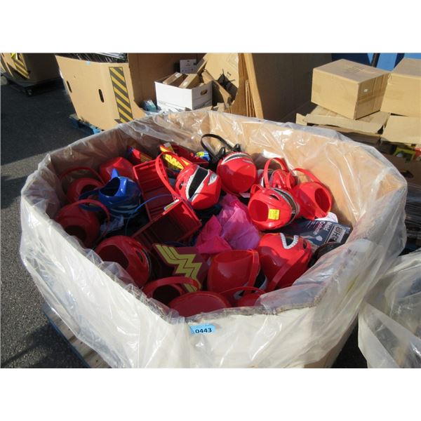 Skid of Halloween Treat Buckets & Costumes