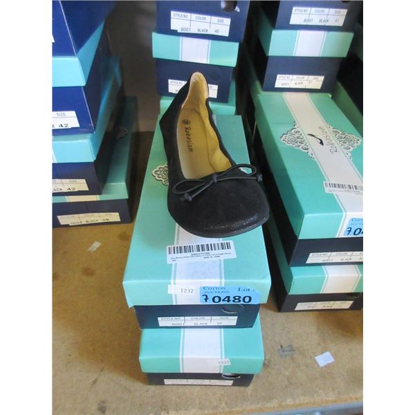 7 New Pairs of Ladies Black Ballet Flats