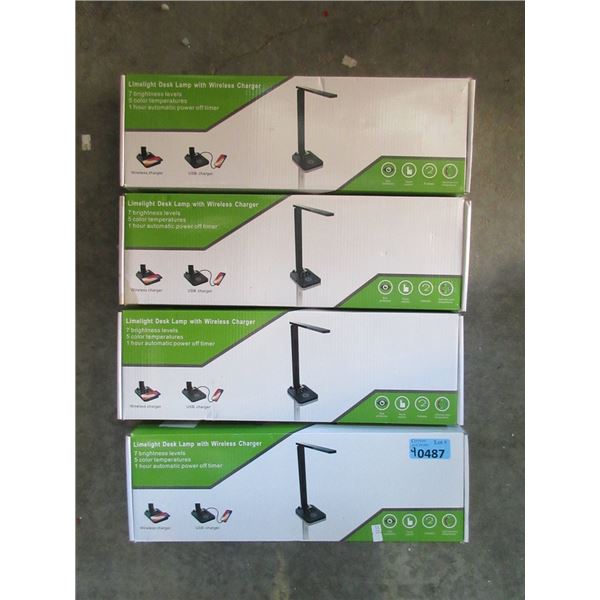4 Limelight Desk Lamps with Charger Base