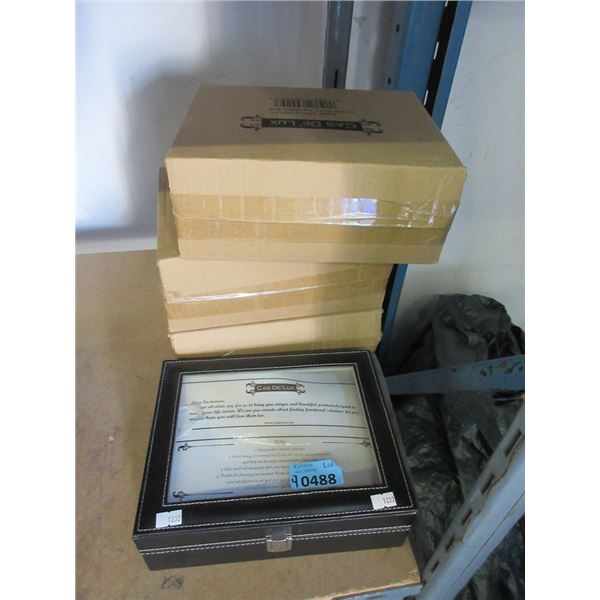 4 New 10 Slot Glass Topped Watch Boxes