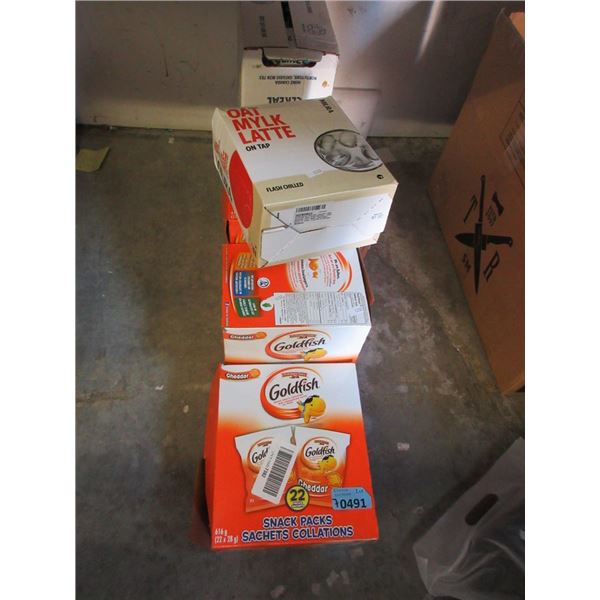 7 Boxes of Crackers, Baby Food & Oat Mylk Latte