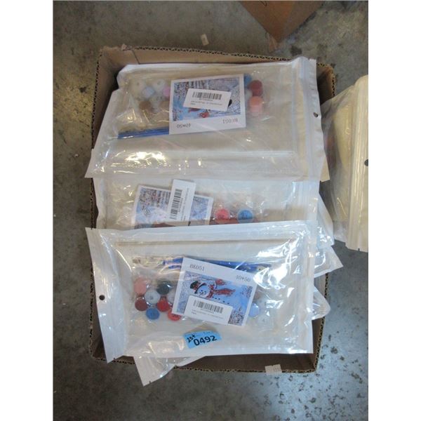 Box of Paint By Numbers Snowman Painting Kits